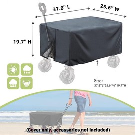 Waterproof Camping Wagon Cover, Rain Cover for Wagon Rain Wind Cover Push-Pull Wagon Rain Cover Canopy Folding Stroller Trolley Cart Accessories UV Resistant Cover for Garden Camping Picnic