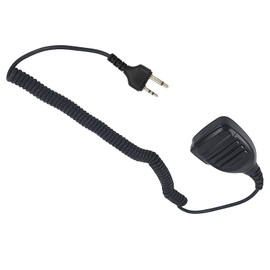 Pdflie Walkie Talkie Shoulder Mic Remote Hands Free External Speaker Microphone Collar Lapel Ptt Mic for Midland 2 Pin Two Way Radios gmrs gxt lxt FRS(Black,Wired,IP54 Waterproof)