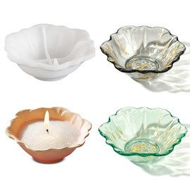 Flower Bowl Resin Mold, Lotus Silicone Mold for Epoxy Candle Vessel Casting