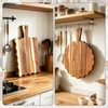 2Pcs Acacia Wood Scalloped Cutting Board with Handle Wooden Chopping