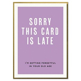 Sorry This Card is Late. I'm Getting Forgetful in Your Old Age. Funny Belated Birthday Card