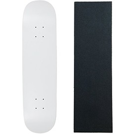 Moose Skateboard Deck Blank Dipped White 8.25" Black Grip