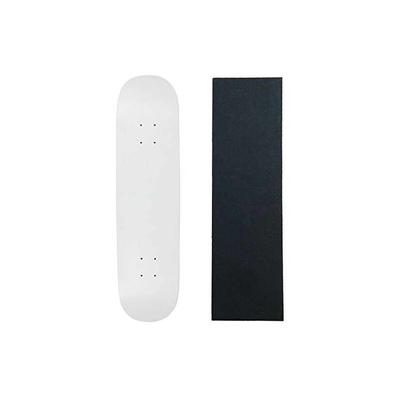 Moose Skateboard Deck Blank Dipped White 8.25" Black Grip