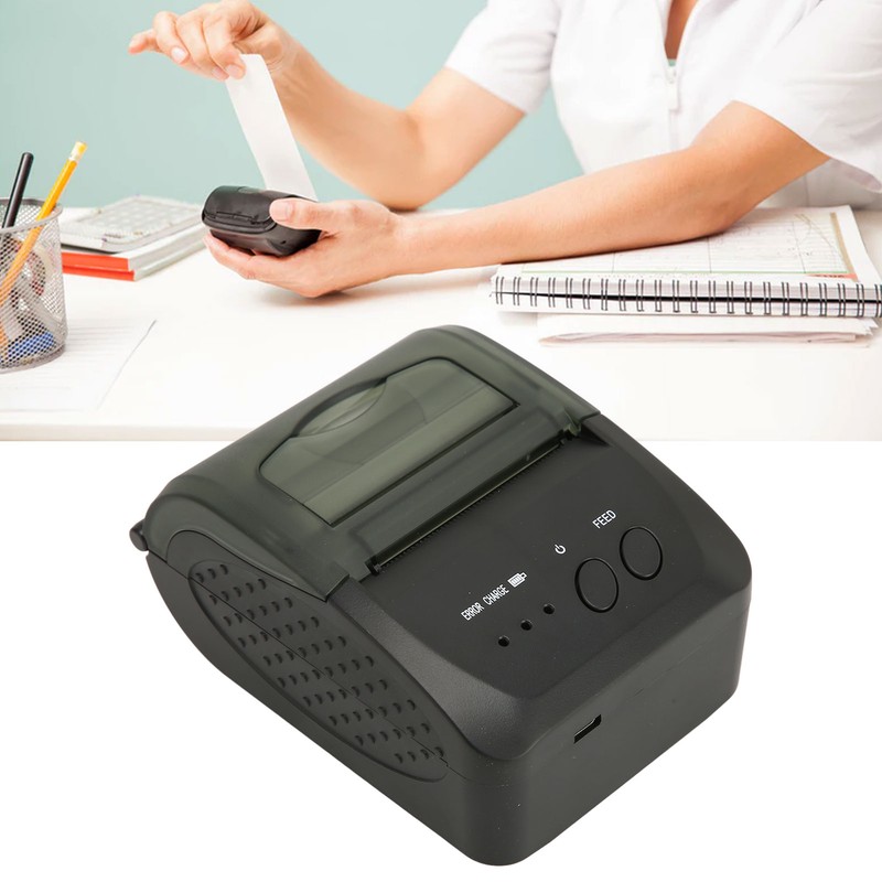 Portable Receipt Printer 58mm Bluetooth 4.0 Fast Printing Low Noise