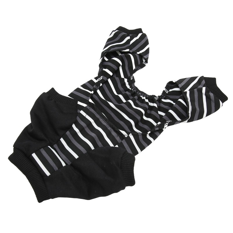 Dog Pajamas Warm Comfortable Stretchy 4 Legs Striped Dog Pajamas