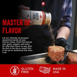PS Seasoning Multi Tool - Steak Seasoning for Grilling - All-Purpose Seasonings and Spices for Cooking, with Garlic and Onion - Steak Spice Blend for Prime Cuts, Burgers, Pork, Chicken, Potatoes