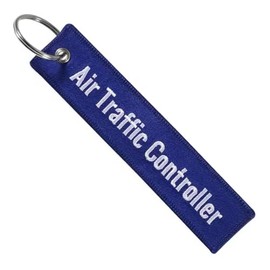 Air Traffic Controller ATC Control Flight Ground Crew Aircrew Airplane Plane Airport Aircraft Takeoff Landing Tower Manage Keychain Key Tag Chain Fob Ring, Mixed, 5.1 x 1.2 inches