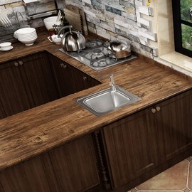 FunStick Thick Brown Birch Wood Contact Paper for Cabinets Peel and Stick Countertops Waterproof Faux Woodgrain Contact Paper Self Adhesive Removable Wood Wallpaper Roll for Desk Dresser 15.8"x78.8"