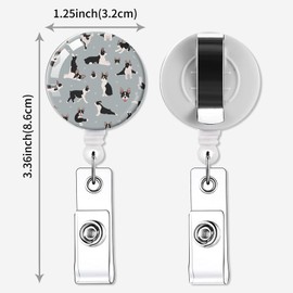 2 Pack Retractable Badge Holders Cute Badge Reel Badge Clip ID Card Holders for Student Office Worker Doctor Nurse Teacher(Yoga dog)