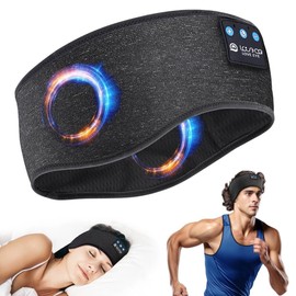 Sleep Headphones, Soft Headband Headphones for Sleeping and Sport with Thin Bluetooth Speakers, Wireless Music Earphones Tech Gifts for Men Women Teens Yoga Workout Fitness Relax Travel