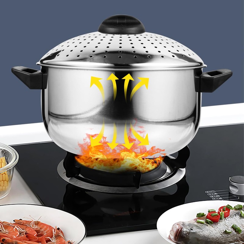 MAGICLULU Stainless Steel Noodle Pot with Lid Lightweight Cooking Pot