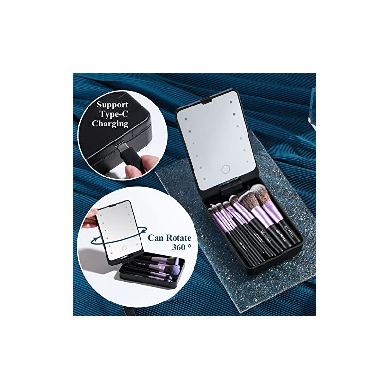 BS-MALL Juego de Brochas de Maquillaje de Viaje, Base, Corrector