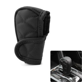 WEZCHUGHAOL Car Gear Shift Cover, Leather Gear Shifter Cover for Protecting Stick Shift Knob, Universal Breathable Car Shifter Cover Car Interior Accessories for Most Cars Trucks SUVs (Black)