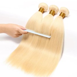 613 Straight Bundles Human Hair 300g/Pack Blonde Myanmar Human Hair 3 Bundles 22 24 26 Inch 12A Unprocessed Double Weft Quick Wave Extensions for Women