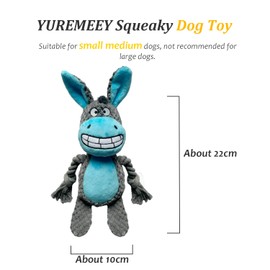 YUREMEEY Dog Toys, Soft Plush Dog Toy, Interactive Squeaky Dog Toys, Fun Dog Chew Toy Dog Teething Toys for Small Medium Dogs Playing and Training, Donkey