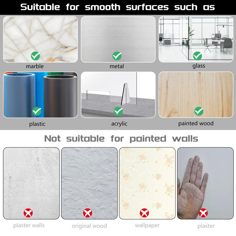 Dntorx Suction Hooks, 2 Pack Vacuum Suction Cup Hooks Removable