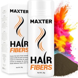 Maxter Scattered Hair for Hair Thickening, Pouring Hair, Conceals Hair Loss in 10 Seconds, Hair Powder, 100% Natural, Invisible, for Fine Hair, Men and Women (Medium Brown 28 g)