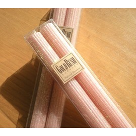 Gold Rush Beeswax Glitter Candles, 8 Inch Champagne Color, Boxed Set of 2 Candles