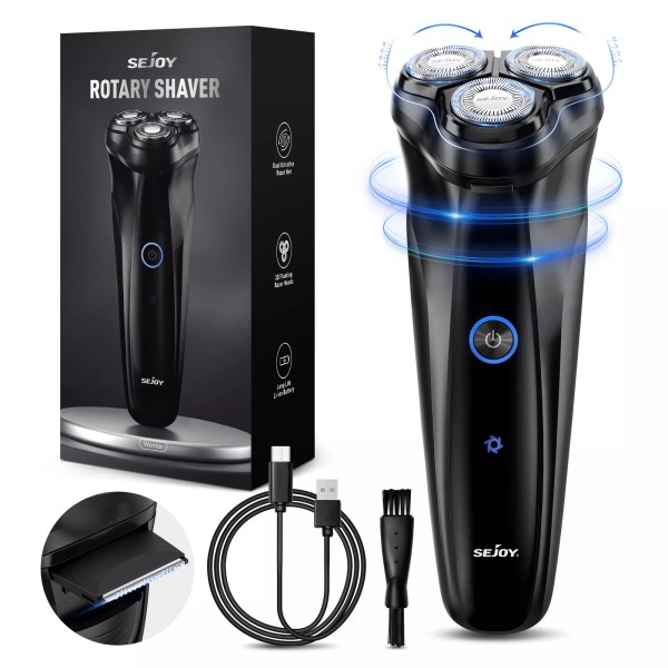 SEJOY 3D Electric Men's Shaver Razor Washable Head Pop Up