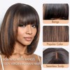 FFEGG Bob Wig Human Hair With Bangs Highlight Ombre Straight