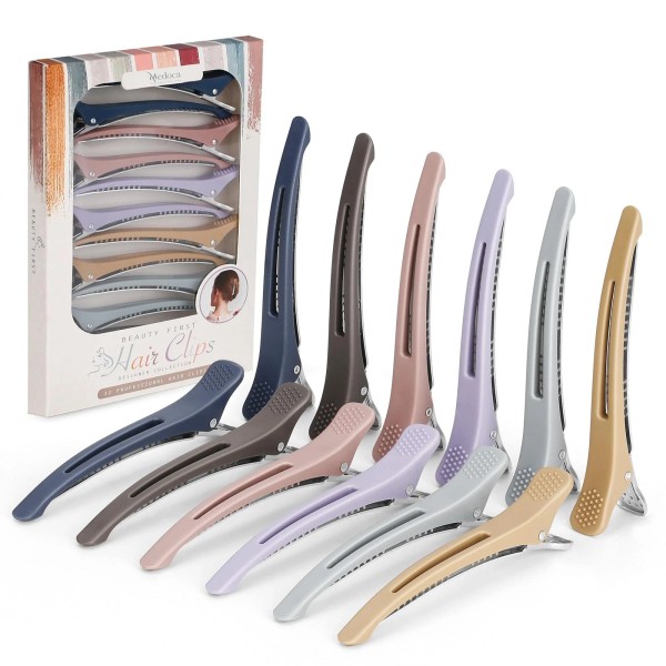 12 Pack Duck Bill Hair Clips Rustproof Metal Curl Clips