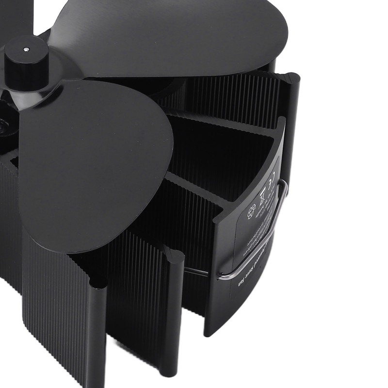 4 Blade Heat Powered Stove Fan Silent Eco Friendly Aluminium