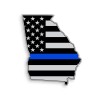Real Sticky Georgia State Blue Line Flag Sticker GA American