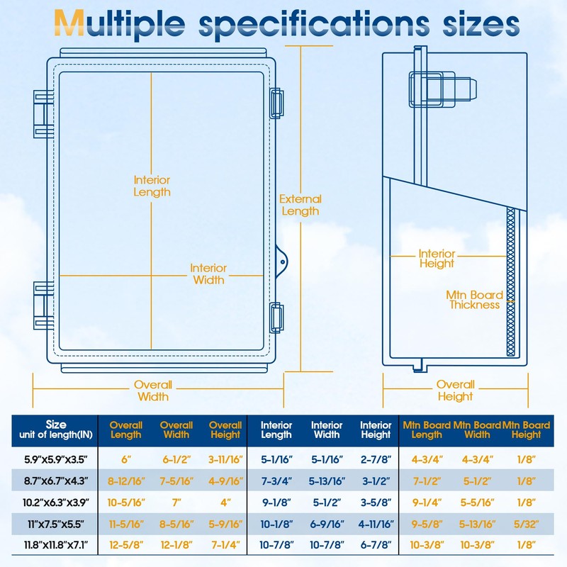XINYIELE Waterproof Outdoor Project ABS Plastic Junction Box IP67 Weatherproof