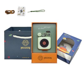 Muzen Mini Bluetooth Speaker, Button Portable Metal Small Cute Wireless Speaker, Rechargeable HiFi Loud Volume Audio Speaker with Portable Lanyard and Gift Box, Classic Retro Decor