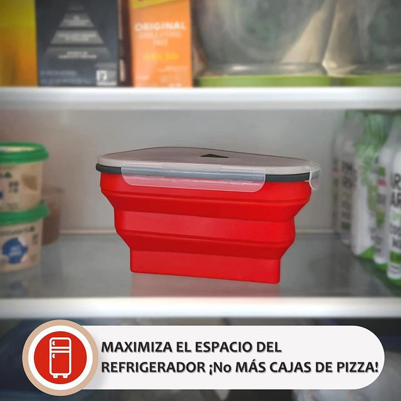 JESUS Caja de pizza de silicona triangular plegable con 5