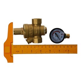 Water Pressure Regulator G1/2 Pressure Reducing Valve Hydraulic Instability,Thread with Gauge Meter Brass Water Pressure Reducing Valve