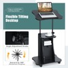 Mobile Laptop Podium, Portable Height Adjustable Podium Stand, Rolling Lectern