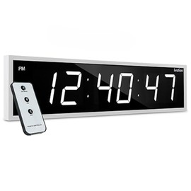Ivation Huge Large Big Oversized Digital LED Clock - Shelf or Wall Mount (36 Inch - White) | 6-Level Brightness, Mounting Holes & Hardware