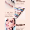 Dual-Purpose Eyeshadow & Eyeliner Pencil with Built-in Sharpener, Long-Wear Smudge-Proof