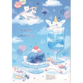 Kamio Japan 208762 CLOUDY UNICORN Contact Note, B5, Freshly Writed, Made in Japan