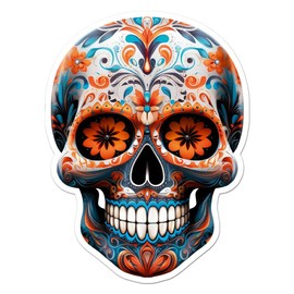 Sugar Skull Vinyl Decal Sticker- 5" x 3.75"
