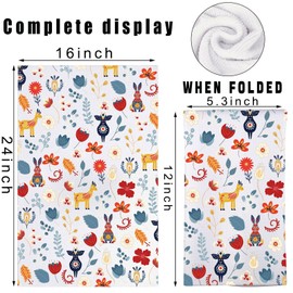 JNIAP Scandinavian Kitchen Towels Scandinavian Folk Art Towel Scandinavian Folk Art Gifts Scandinavian Dish Towels (Rabbit Deer kt)