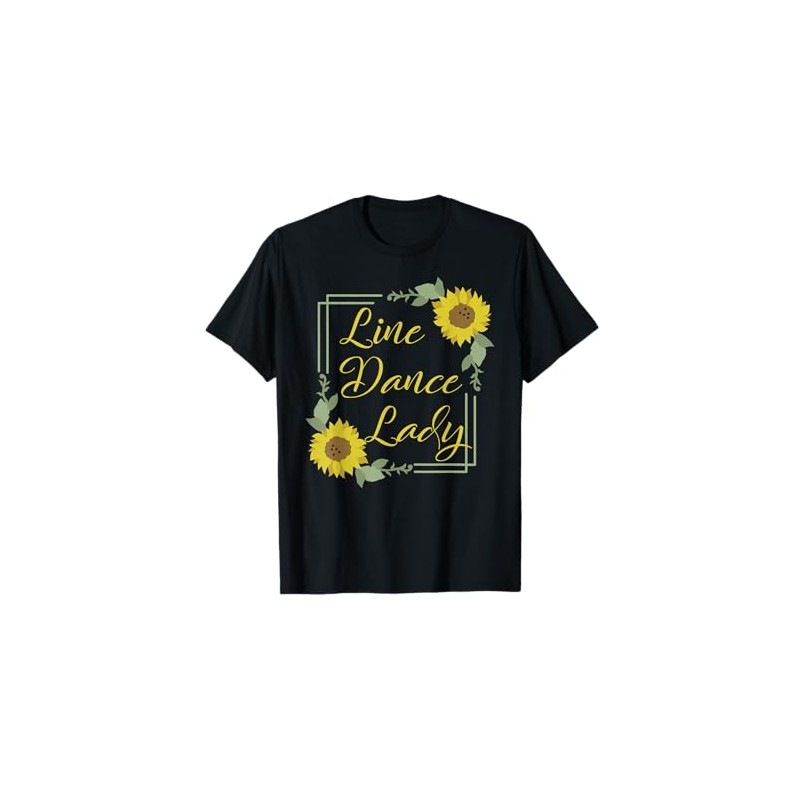 Line Dance Lady Girasole Country Musica Danza Maglietta