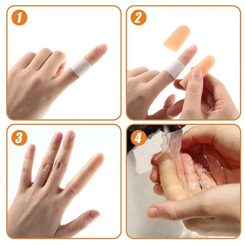 Copeflap 指サポーター 指サック 指先 シリコン 保護キャップ プロテクター 20個セット (肌色)