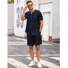 Ekouaer Men's Pajamas 2 Piece Lounge Sets Button Down Shorts