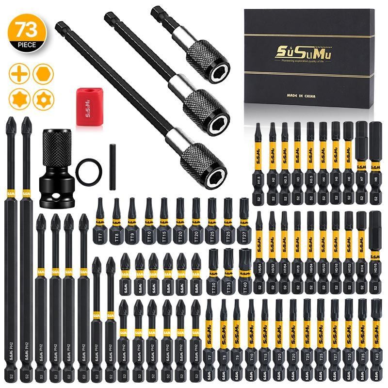 Magnetic Impact Rated Nut Driver with Screw Drill Bit Set,