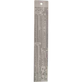 SPI 13-970-9 Tap Drill Size Reference Table with 6" Measuring Scale