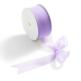 CHUQING Lilac Purple Chiffon Gift Ribbon Light Purple 1.5 inch x 25 Yard Decorative Ribbon Chiffon Ribbon Fabric Ribbon for Gift Wedding