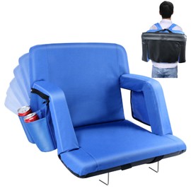 PALATALA Stadium Seats for Bleachers, Stadium Seats with Back Support Bleacher Chairs with Back and Cushion 6 Reclining Position, Stadium Seat Bleachers Chair with Armrests for Sport Events Camping