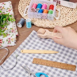 Hsthe Sea Wooden Pressing Wheel Sewing Tools Joint Roller Quilting Seam Roller Wallpaper Roller With Ergonomic Handle For DIY Sewing