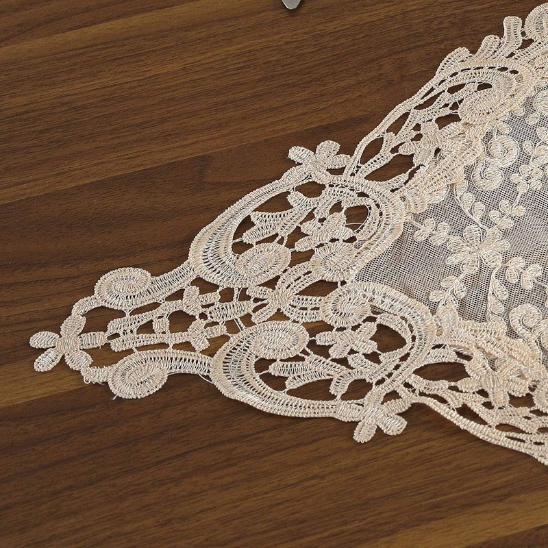 ARTABLE Camino de mesa rectangular de macramé de encaje bordado