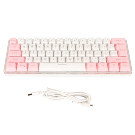 60% Wired Gaming Keyboard RGB Mini Keyboard Imitated Mechanical Technique Compact 61 Keys Keyboard for Gamer Typist Pink White