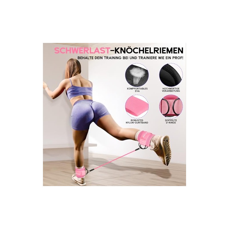 HPYGN Ankle Resistance Bands, Ankle Bands for Training with Cuffs,