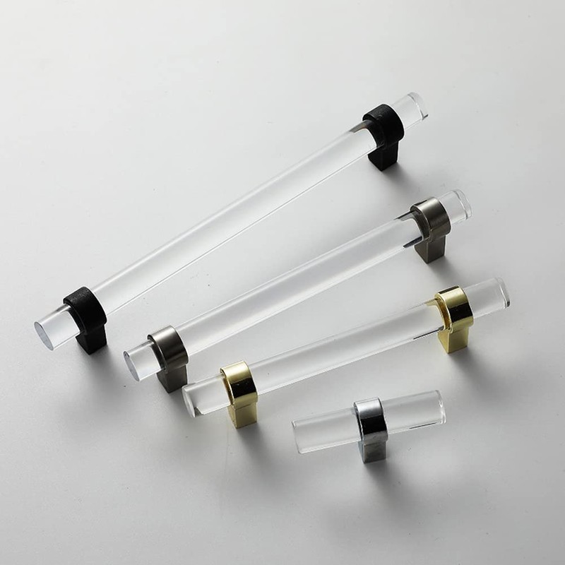 SYDARSYN Pack of 2 Transparent Acrylic Cabinet Handles, T Handles,