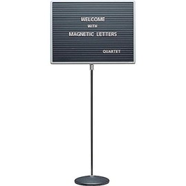 Quartet 7920M Quartet Adjustable Single-Pedestal Magnetic Letter Board, 20 x 16, BLK/GY Frame,Black
